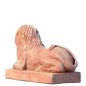 Preview: Lion couché en terracotta Impruneta originale – sculpture classique résistante au gel